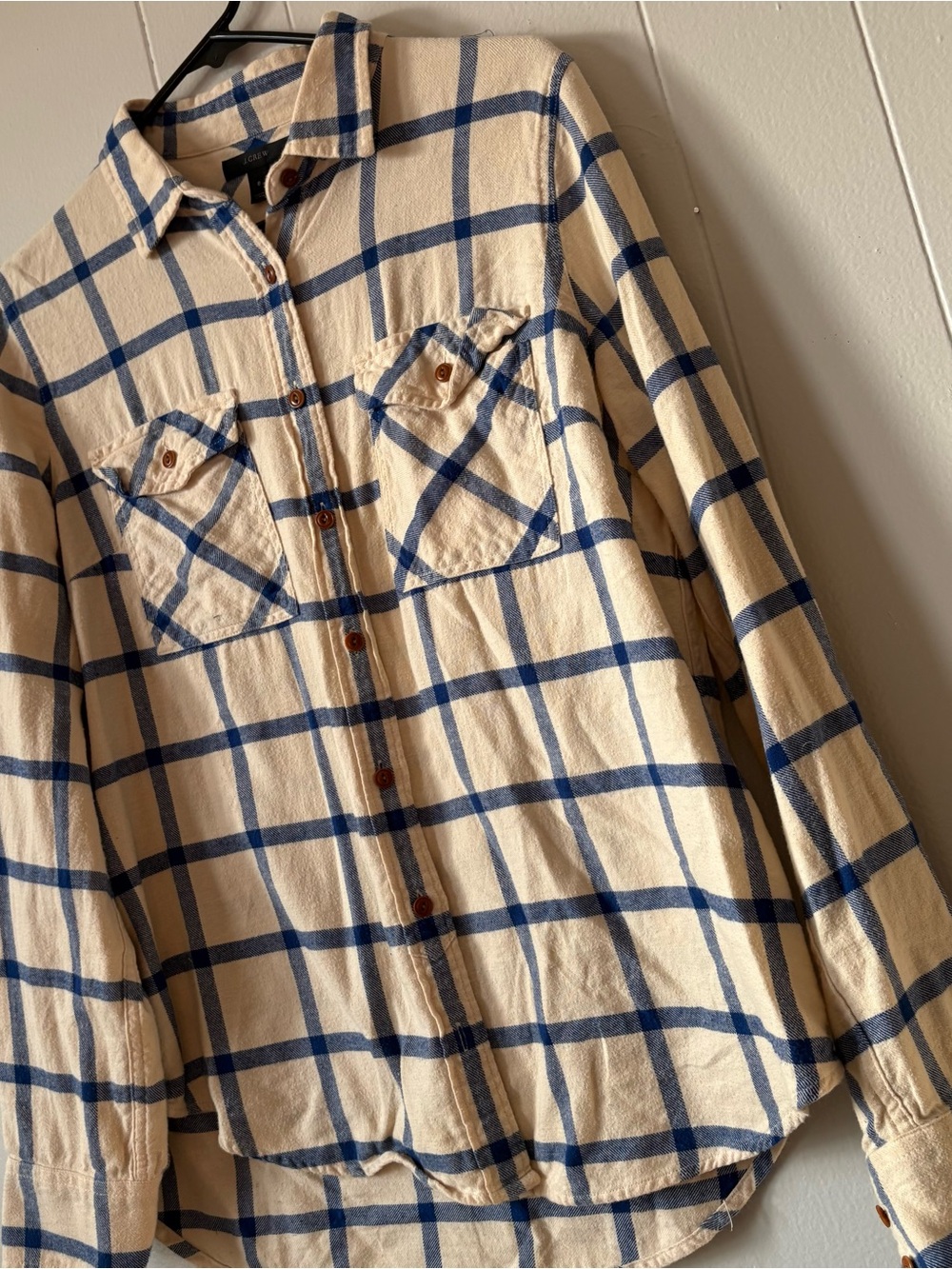 J.Crew Upcycled Butterfly Patch Flannel Shirt - Picture 4 of 11